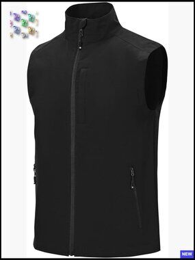 Men's Windproof Softshell Vest Lightweight Activewear 4-Way Stretch Golf Hiking